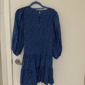 Blue leopard print dress